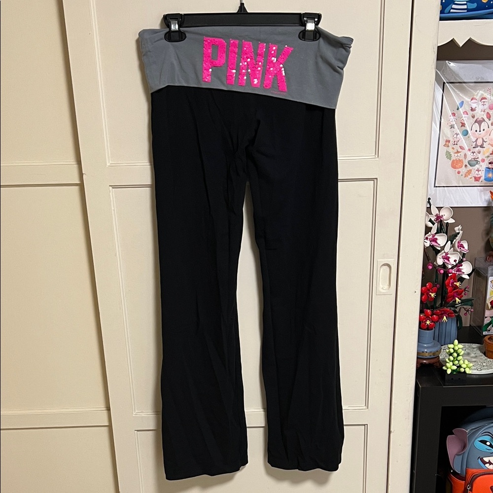 Victoria's Secret Black and Gray Yoga Leggings